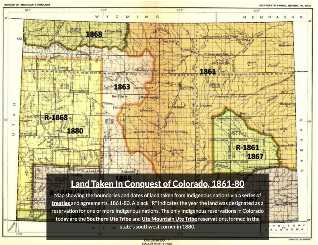 Indigenous Treaties, Colorado Map